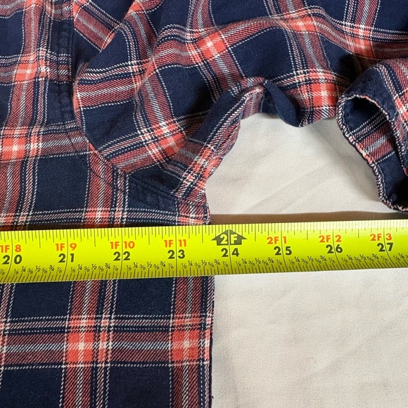 Wrangler Men's Blue & Salmon Plaid Shirt size L - Picture 10 of 12